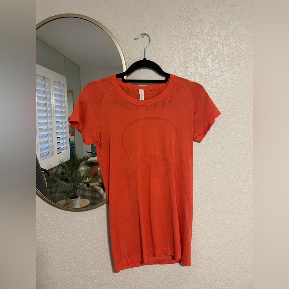 Lululemon Orange Swiftly Short Sleeve